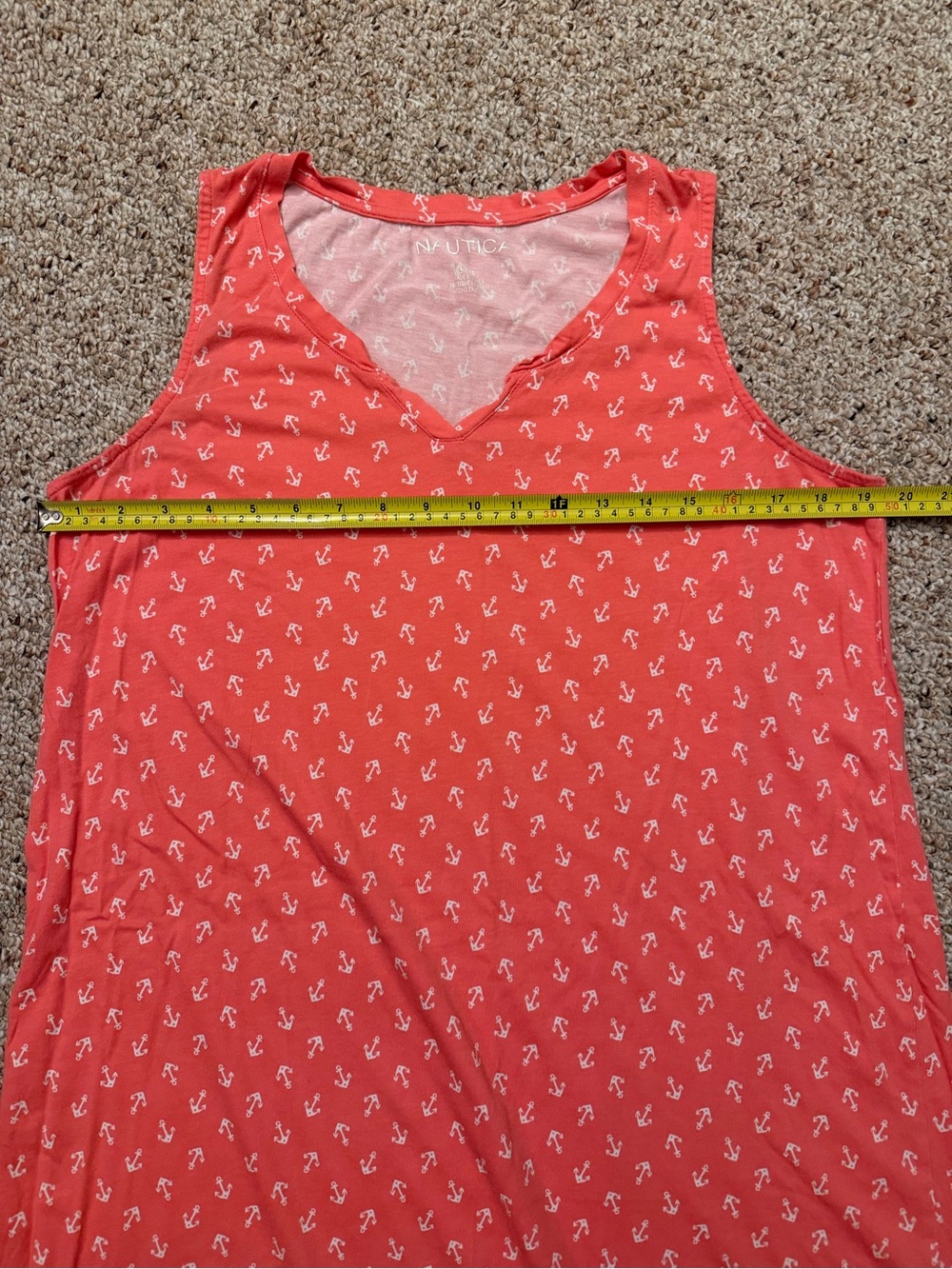 Nautica Coral Sleeveless Anchor Print Dress - Picture 6 of 8